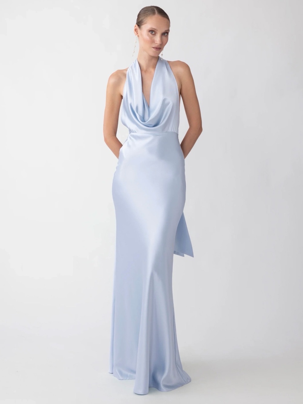 Sau Lee PEARL SATIN GOWN